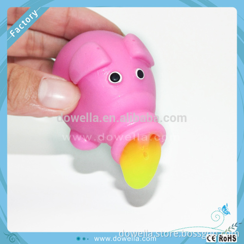 TPR soft squishy pig with slime inside